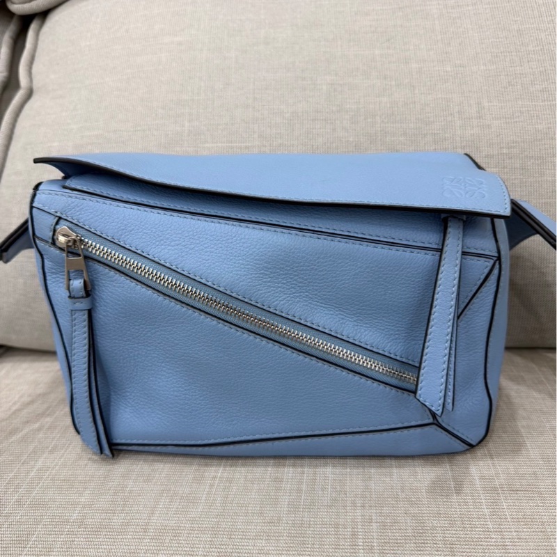 LOEWE PUZZLE胸腰包 淺藍色-4