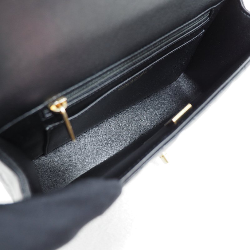 Chanel 24C CF23 Handle Black classic flap 香奈兒 黑色水鑽手柄單肩翻蓋包-13