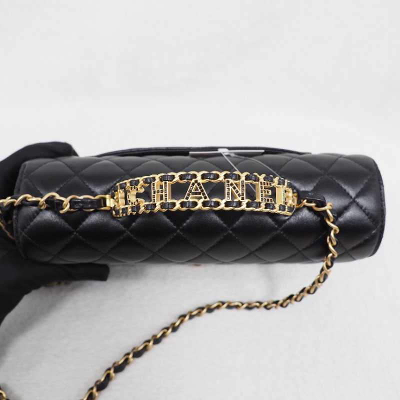 Chanel 24C CF23 Handle Black classic flap 香奈兒 黑色水鑽手柄單肩翻蓋包-14