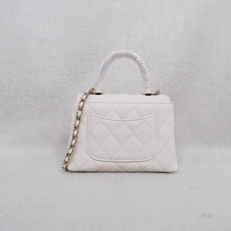 Chanel 24K Nano Coco Handle Caviar 香奈兒白色魚子醬芯片-7