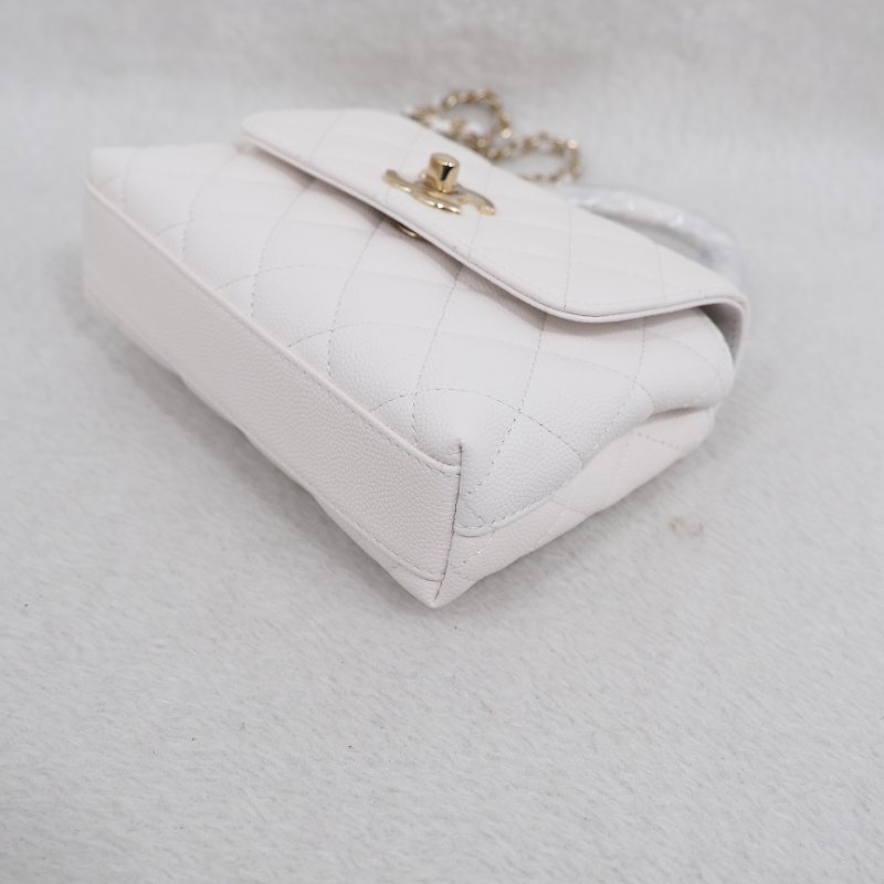 Chanel 24K Nano Coco Handle Caviar 香奈兒白色魚子醬芯片-9