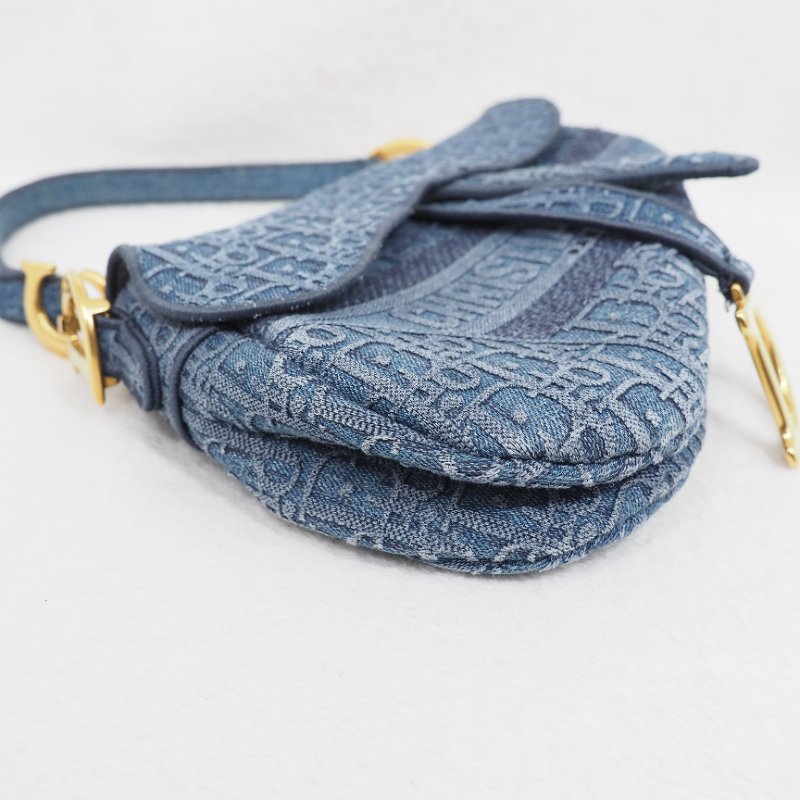 Dior Saddle Bag Denim Oblique 迪奧丹寧牛仔提花老花馬鞍包手提包單肩包-3