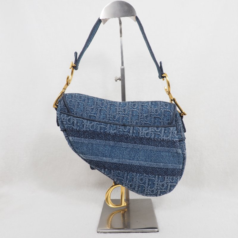 Dior Saddle Bag Denim Oblique 迪奧丹寧牛仔提花老花馬鞍包手提包單肩包-7