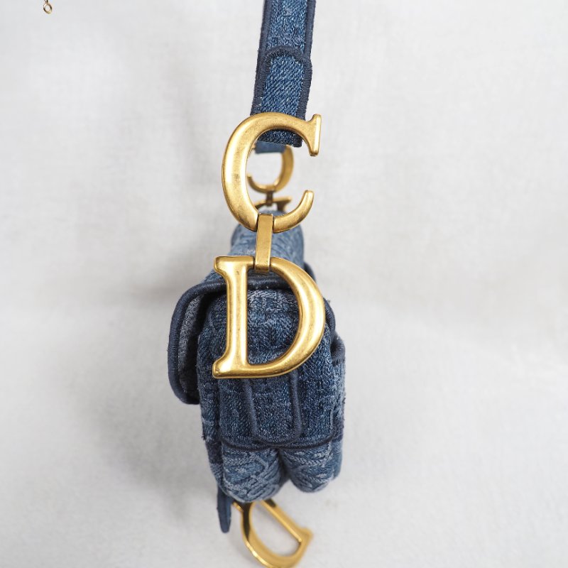 Dior Saddle Bag Denim Oblique 迪奧丹寧牛仔提花老花馬鞍包手提包單肩包-9
