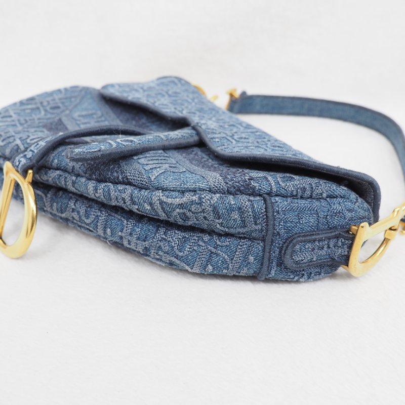 Dior Saddle Bag Denim Oblique 迪奧丹寧牛仔提花老花馬鞍包手提包單肩包-12