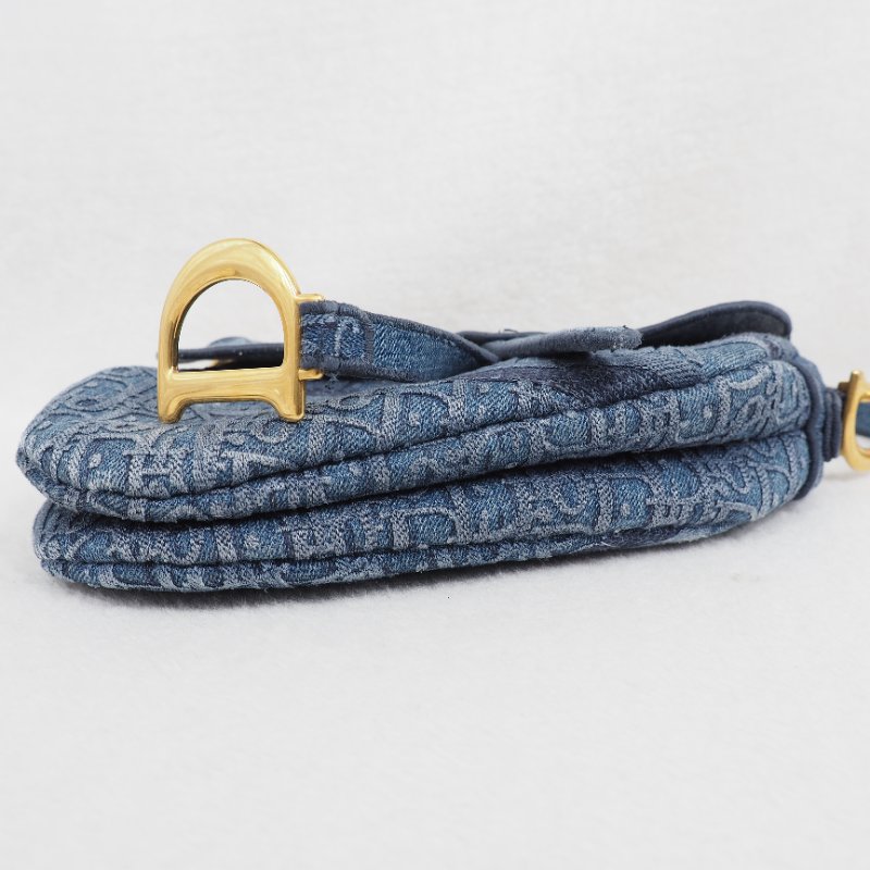 Dior Saddle Bag Denim Oblique 迪奧丹寧牛仔提花老花馬鞍包手提包單肩包-14