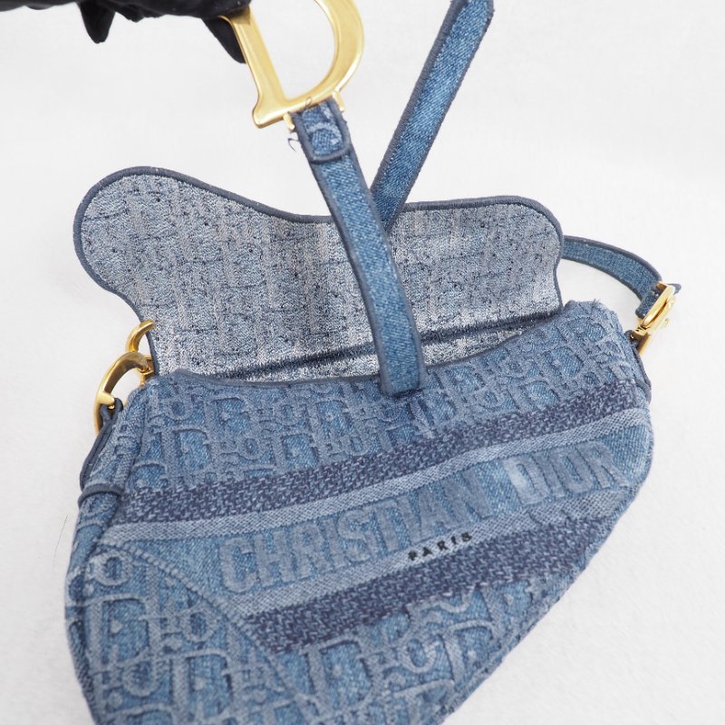 Dior Saddle Bag Denim Oblique 迪奧丹寧牛仔提花老花馬鞍包手提包單肩包-16