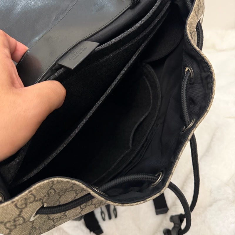 Gucci雙肩老花後背包-7