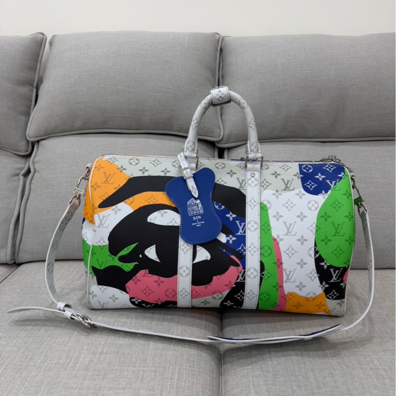 LV 白花 眼睛系列旅行袋#45公分#晶片款#限量版#-0