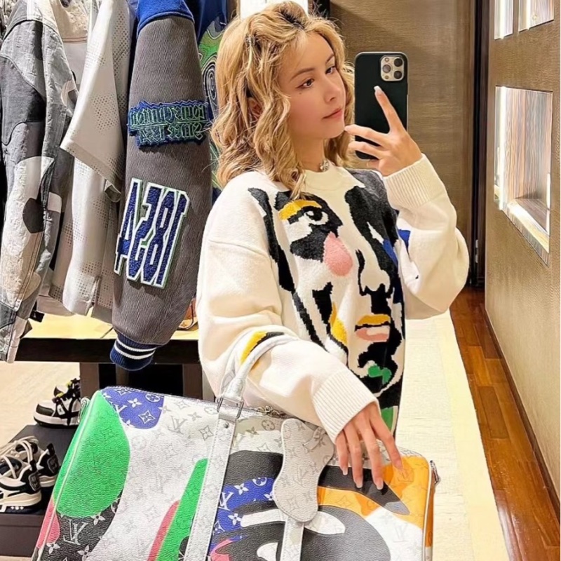 LV 白花 眼睛系列旅行袋#45公分#晶片款#限量版#-1