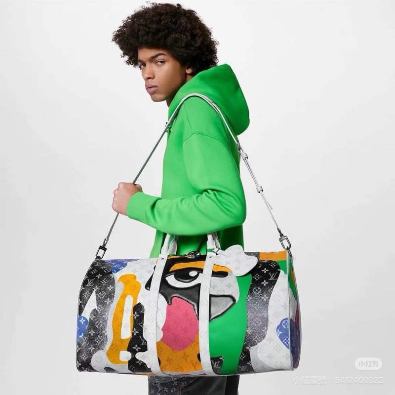 LV 白花 眼睛系列旅行袋#45公分#晶片款#限量版#-2