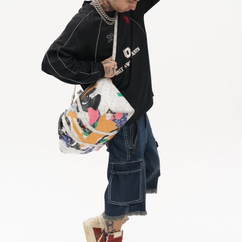 LV 白花 眼睛系列旅行袋#45公分#晶片款#限量版#-4