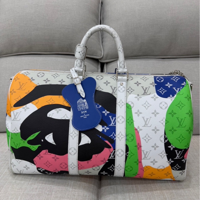 LV 白花 眼睛系列旅行袋#45公分#晶片款#限量版#-8