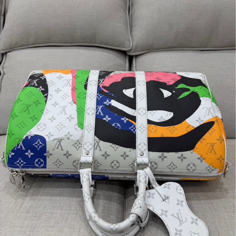 LV 白花 眼睛系列旅行袋#45公分#晶片款#限量版#-17