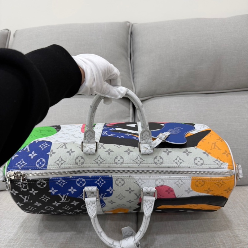 LV 白花 眼睛系列旅行袋#45公分#晶片款#限量版#-18