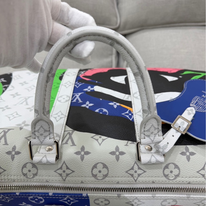 LV 白花 眼睛系列旅行袋#45公分#晶片款#限量版#-19