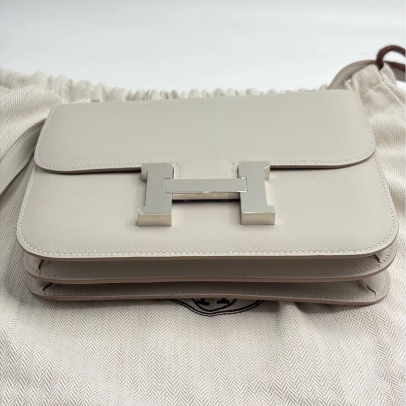 Hermes Mini Constance 珍珠灰銀扣-2
