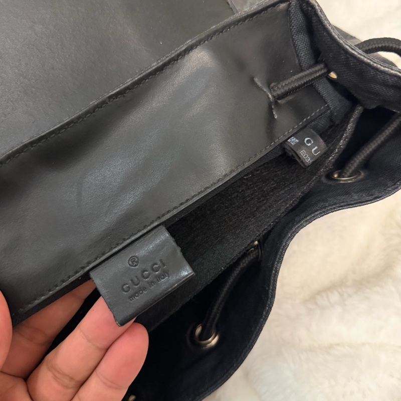 Gucci黑牛皮LOGO後背包（495563）-9