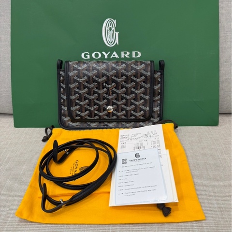 Goyard戈雅狗牙經典plumet黑色老花信封包 斜背包