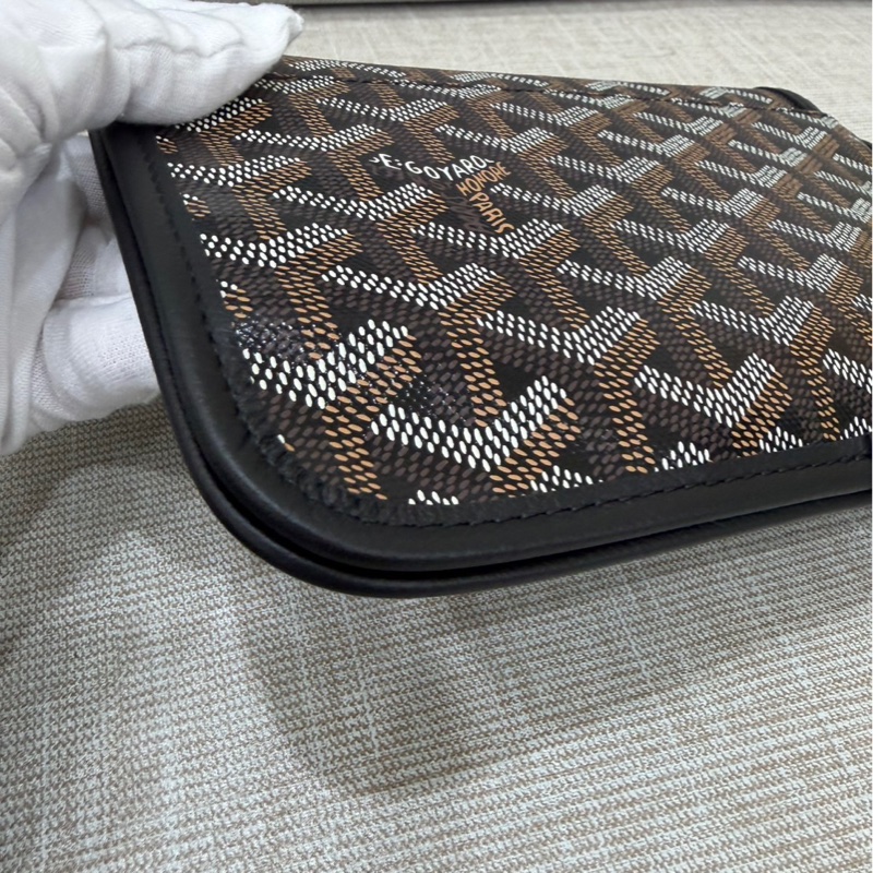 Goyard戈雅狗牙經典plumet黑色老花信封包 斜背包-9