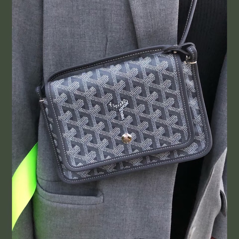 Goyard戈雅狗牙經典plumet灰色老花信封包小號背包-1
