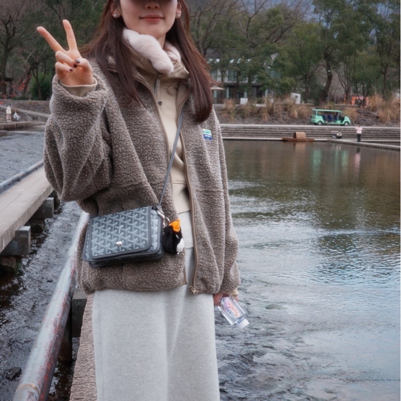 Goyard戈雅狗牙經典plumet灰色老花信封包小號背包-4