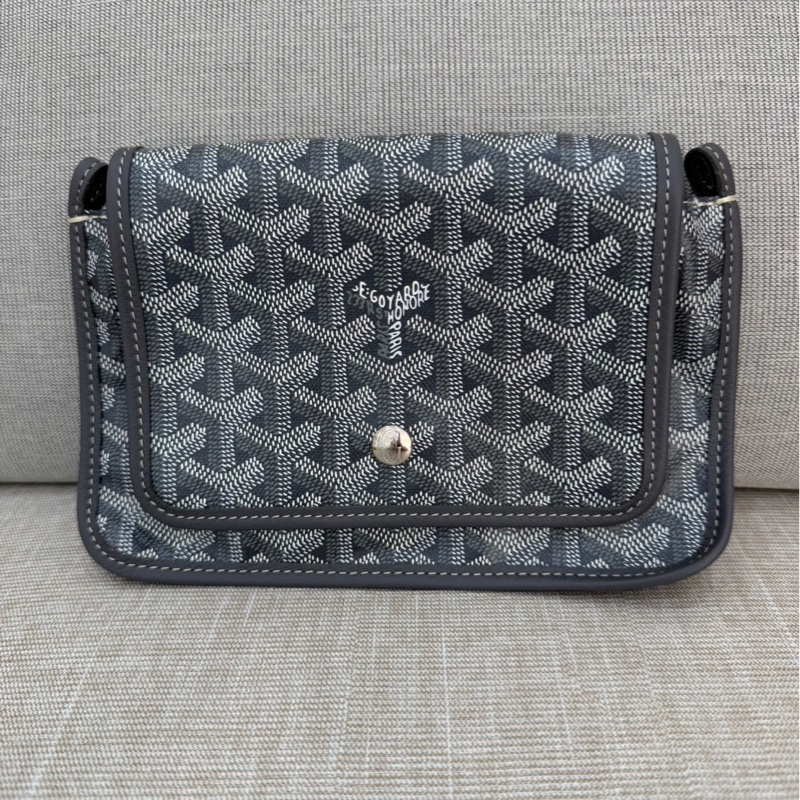Goyard戈雅狗牙經典plumet灰色老花信封包小號背包-8
