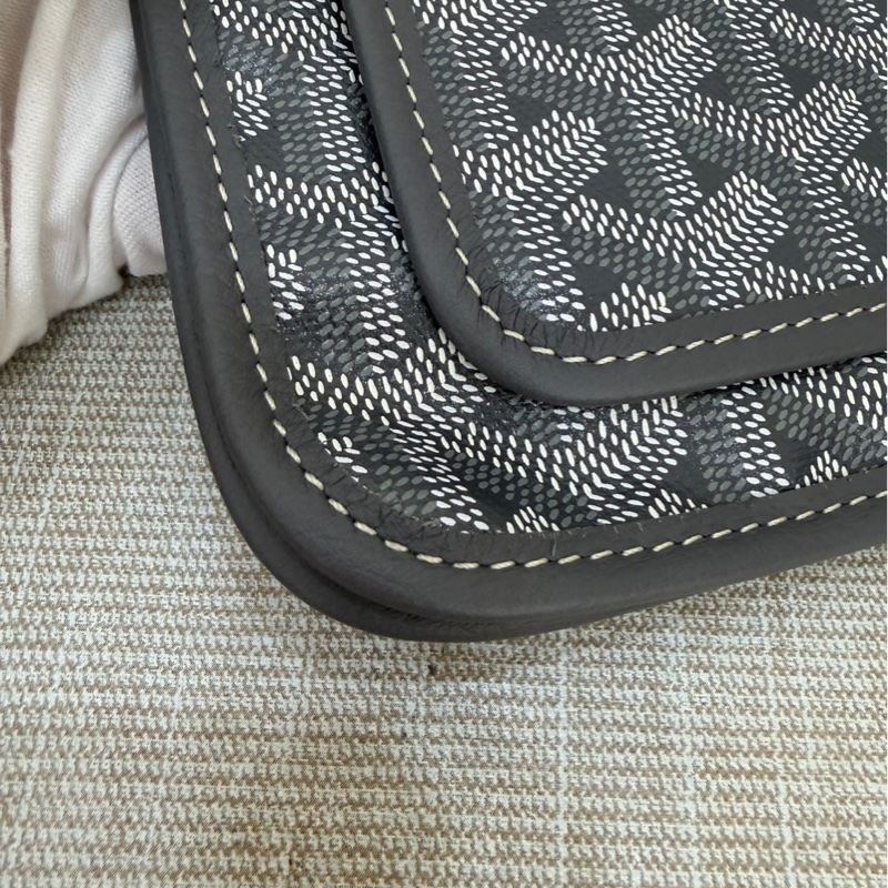Goyard戈雅狗牙經典plumet灰色老花信封包小號背包-13