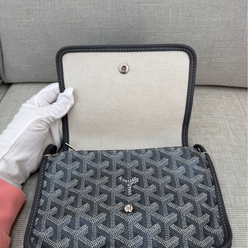 Goyard戈雅狗牙經典plumet灰色老花信封包小號背包-22