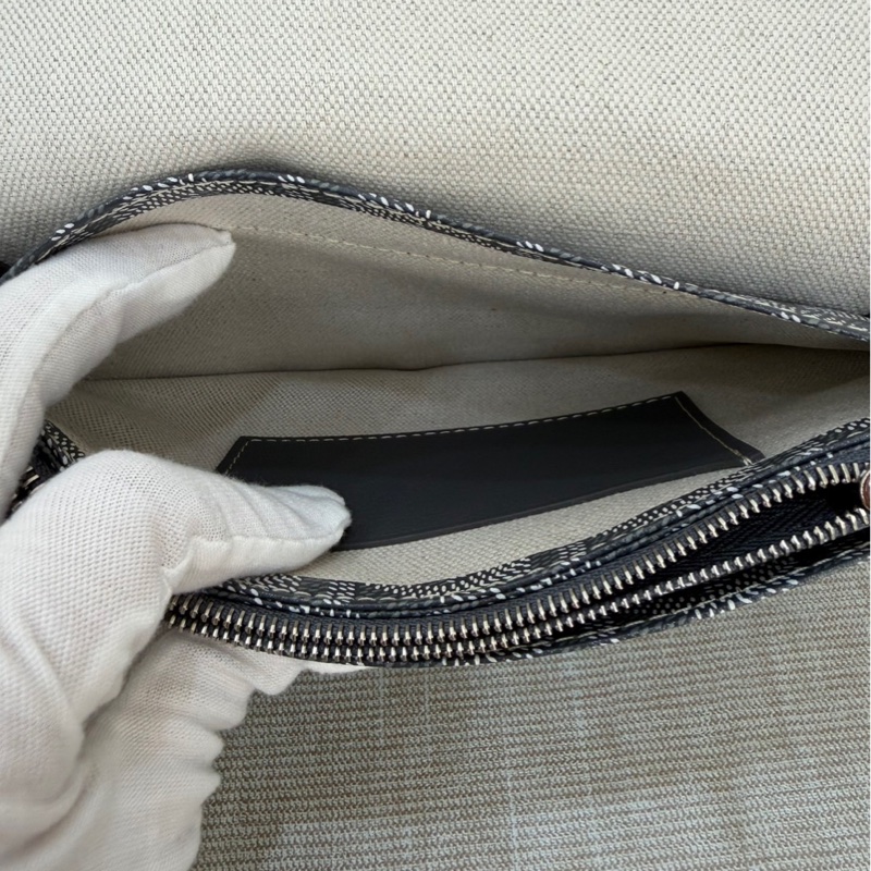 Goyard戈雅狗牙經典plumet灰色老花信封包小號背包-25