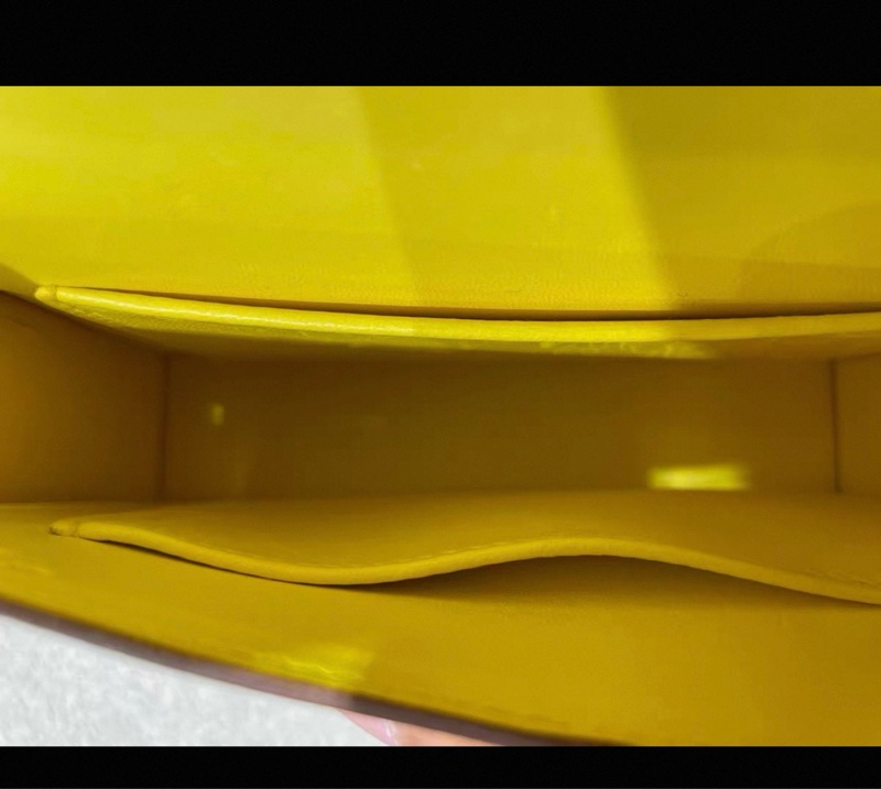 Hermes 愛馬仕 mini verrou 手槍包 金扣 檸檬黃鴕鳥皮 U刻-9