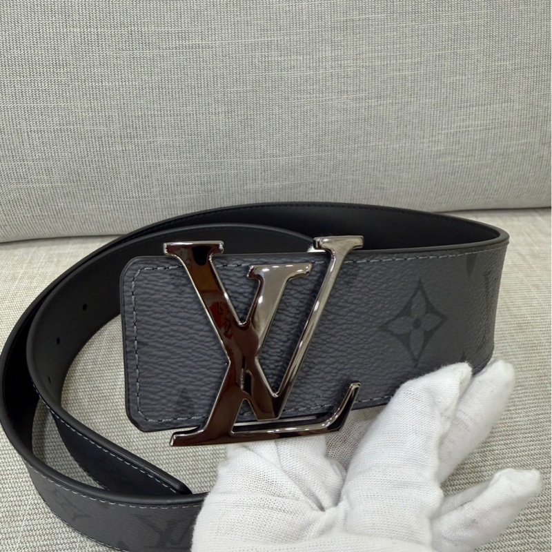 LV Initials 40毫米雙面皮帶 灰色老花-3