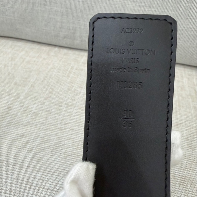 LV Initials 40毫米雙面皮帶 灰色老花-16