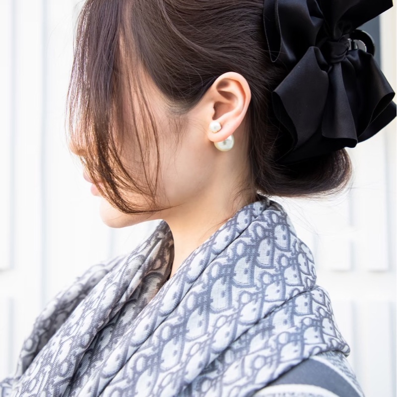 Dior Oblique 牛仔藍色喀什米爾羊毛混紡大方型披巾/圍巾-2