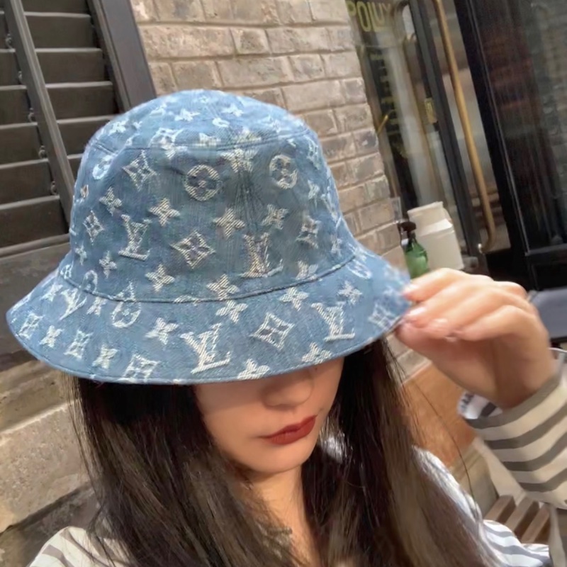 Louis Vuitton LV 牛仔丹寧雙面 漁夫帽 58號-0