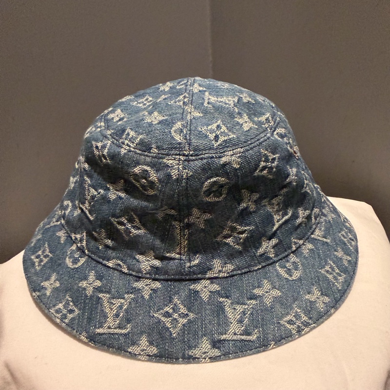 Louis Vuitton LV 牛仔丹寧雙面 漁夫帽 58號-1