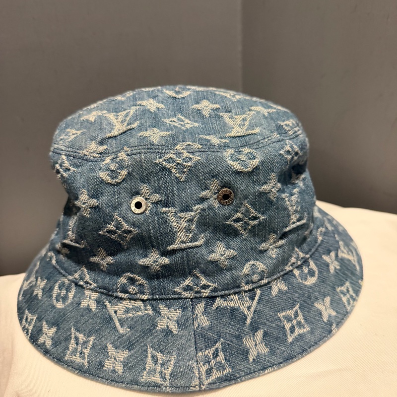 Louis Vuitton LV 牛仔丹寧雙面 漁夫帽 58號-2