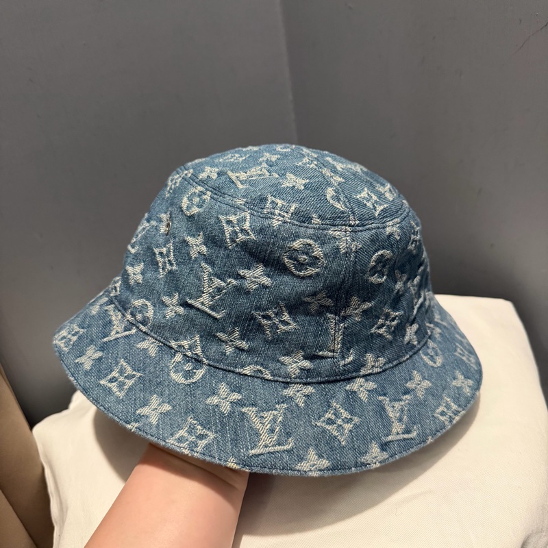 Louis Vuitton LV 牛仔丹寧雙面 漁夫帽 58號-5