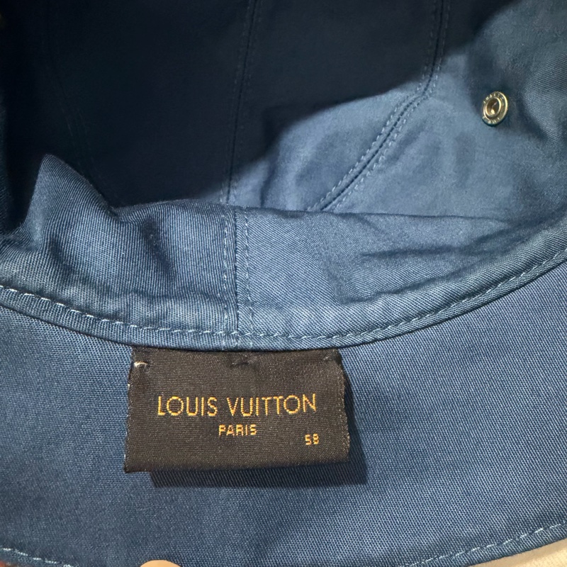 Louis Vuitton LV 牛仔丹寧雙面 漁夫帽 58號-11