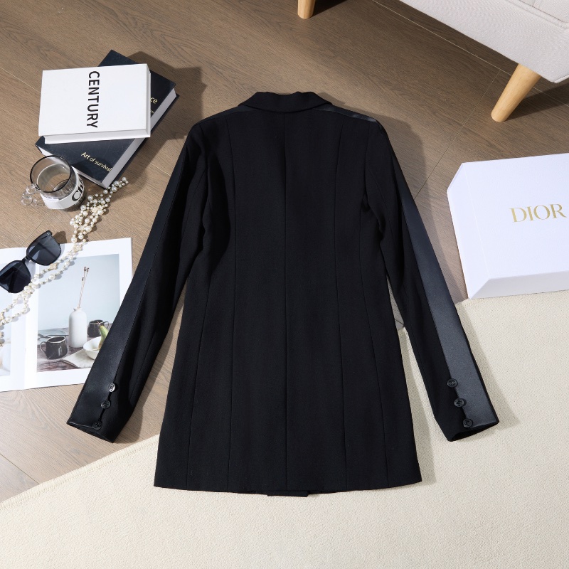 ❤️CHANEL 拼接款修身長款外套 經典CC紐扣-7