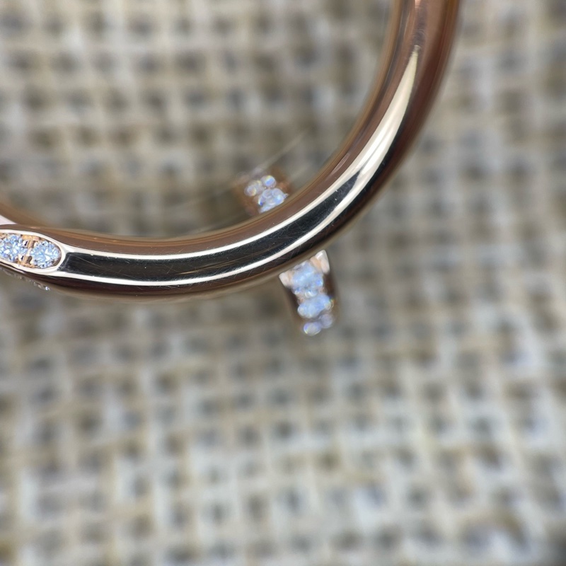 98新Cartier /卡地亞 18k玫瑰金釘子寬版頭尾鑽戒指 尺碼:56碼 附件:內外盒子-6