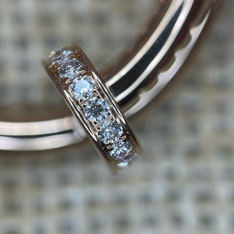 98新Cartier /卡地亞 18k玫瑰金釘子寬版頭尾鑽戒指 尺碼:56碼 附件:內外盒子-8