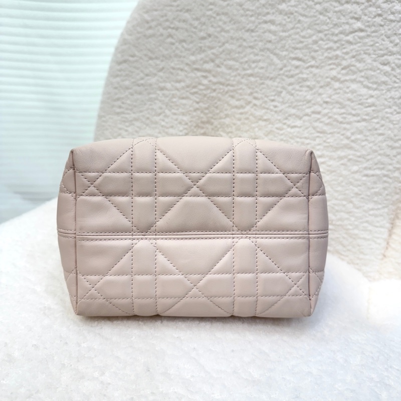 Dior 迪奧砂岩粉小牛皮 Toujours直式小型托特包 藤格紋手提斜背包 M2835OSNW-8