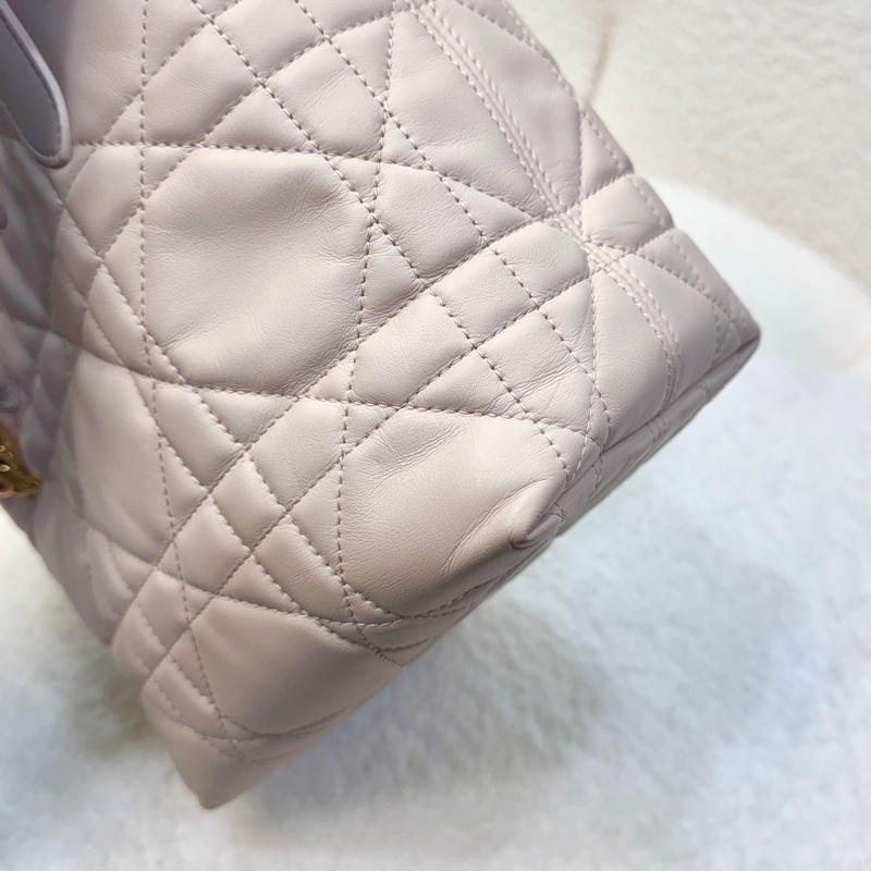 Dior 迪奧砂岩粉小牛皮 Toujours直式小型托特包 藤格紋手提斜背包 M2835OSNW-11