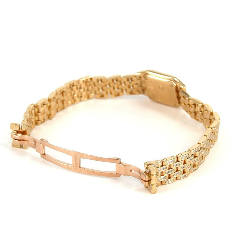 卡地亞迷你獵豹YG 2D手環D WF3141FF石英腕錶-6