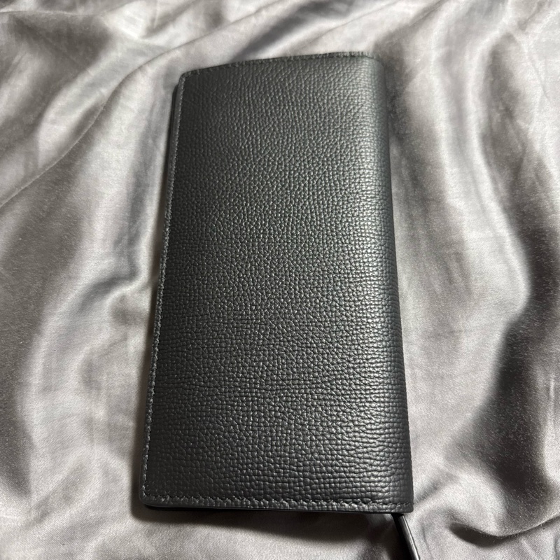 BURBERRY 荔枝紋牛皮內格紋長夾 80840701-2