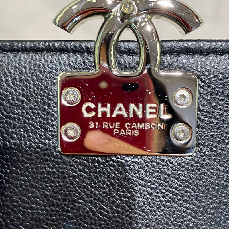 Chanel 香奈兒 95新黑銀手機包 (閒置品)-3