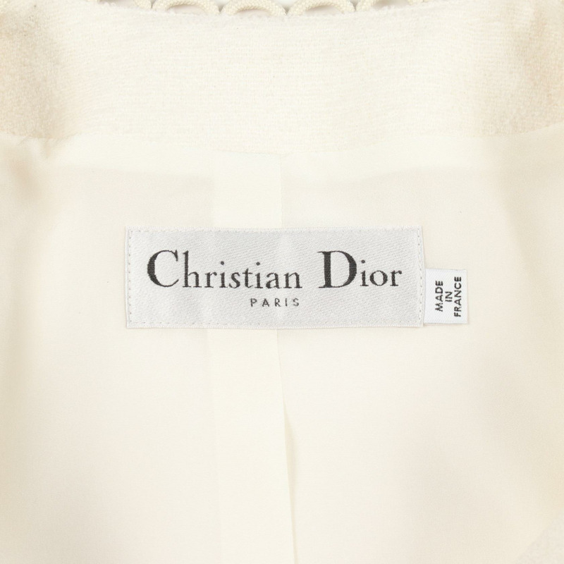 Dior CD 標誌扣款 無色外套 411V57P1571 羊毛 米色 二手 女款-2