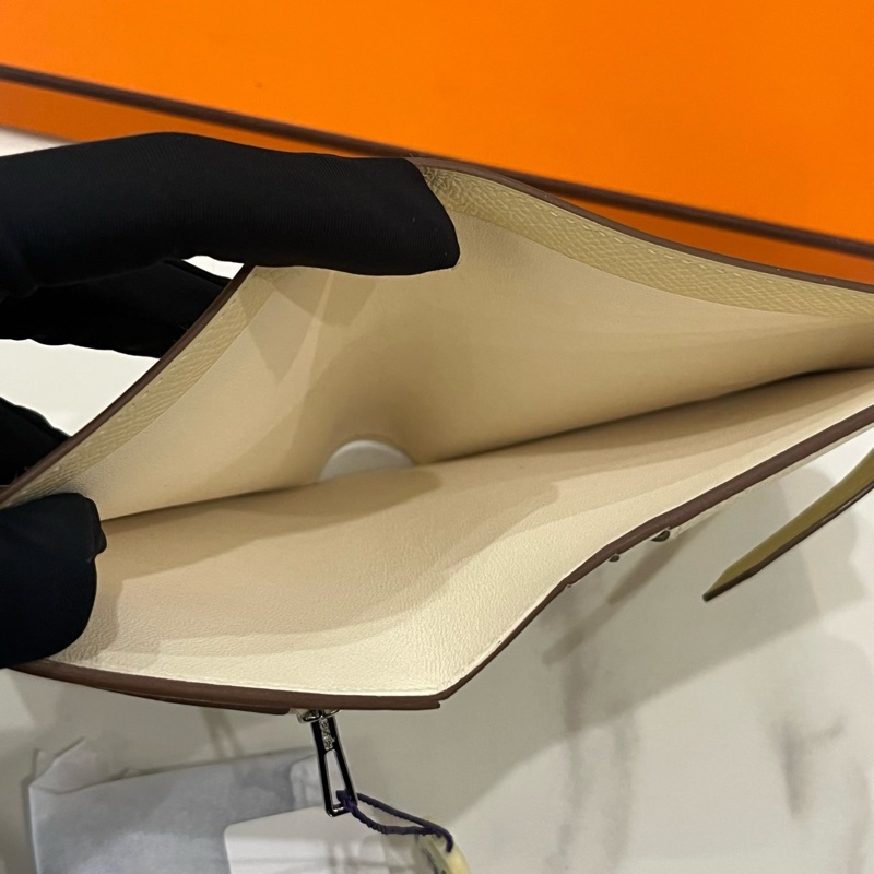 98新HERMES愛馬仕 Bearn 銀扣短款卡包錢包Mysore e皮-4