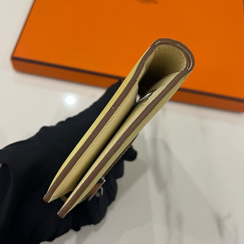 98新HERMES愛馬仕 Bearn 銀扣短款卡包錢包Mysore e皮-9